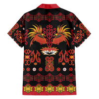 Papua Batik Motif Family Matching Long Sleeve Bodycon Dress and Hawaiian Shirt Papua Spirit Black Version LT05 - Polynesian Pride