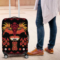Papua Batik Motif Luggage Cover Papua Spirit Black Version LT05 Black - Polynesian Pride
