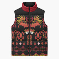Papua Batik Motif Sleeveless Puffer Jacket Papua Spirit Black Version - Polynesian Pride