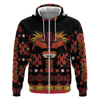 Papua Batik Motif Zip Hoodie Papua Spirit Black Version LT05 Zip Hoodie Black - Polynesian Pride