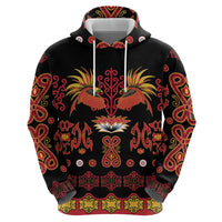 Papua Batik Motif Zip Hoodie Papua Spirit Black Version LT05 - Polynesian Pride