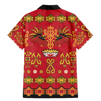 Papua Batik Motif Family Matching Mermaid Dress and Hawaiian Shirt Papua Spirit Red Version LT05 - Polynesian Pride