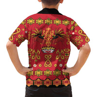 Papua Batik Motif Family Matching Puletasi and Hawaiian Shirt Papua Spirit Red Version LT05 - Polynesian Pride
