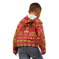 Papua Batik Motif Kid Hoodie Papua Spirit Red Version LT05 - Polynesian Pride
