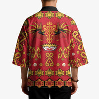 Papua Batik Motif Kimono Papua Spirit Red Version LT05 - Polynesian Pride