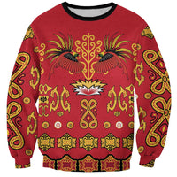 Papua Batik Motif Sweatshirt Papua Spirit Red Version - Polynesian Pride