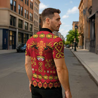 Papua Batik Motif Zipper Polo Shirt Papua Spirit Red Version - Polynesian Pride