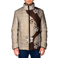 Polynesia Hibiscus Padded Jacket Cameo Curve Motif - Polynesian Pride