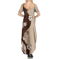 Polynesia Hibiscus Summer Maxi Dress Cameo Curve Motif - Polynesian Pride