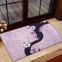 Polynesia Hibiscus Rubber Doormat Thistle Curve Motif - Polynesian Pride
