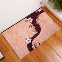 Polynesia Hibiscus Rubber Doormat Rose Bud Curve Motif - Polynesian Pride