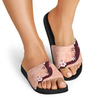 Polynesia Hibiscus Slide Sandals Rose Bud Curve Motif - Polynesian Pride