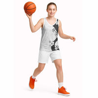 Polynesia Hibiscus Basketball Jersey White Curve Motif - Polynesian Pride