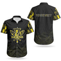 Personalised Aloha Hawaii Kahili Couples Matching Short Sleeve Bodycon Dress and Hawaiian Shirt Kanaka Maoli With Kakau Pattern LT05 - Polynesian Pride