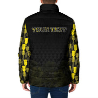 Personalised Aloha Hawaii Kahili Padded Jacket Kanaka Maoli With Kakau Pattern