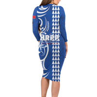 Samoa HRPP Party Long Sleeve Bodycon Dress Polynesian Pattern - Polynesian Pride