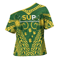 Samoa SUP Cross Shoulder Shirt Samoan Coat Of Arms - Polynesian Pride
