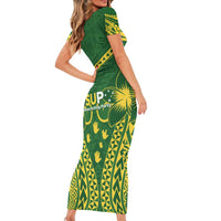 Samoa SUP Family Matching Short Sleeve Bodycon Dress and Hawaiian Shirt Samoan Coat Of Arms LT05 - Polynesian Pride