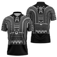 Philippines Igorot Tribal Art Tattoo Black Zipper Polo Shirt - Polynesian Pride