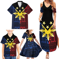 Philippines Sun Star Family Matching Summer Maxi Dress and Hawaiian Shirt Igorot Tribal Inspiration LT05 - Polynesian Pride