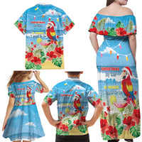Hawaii Christmas Family Matching Off Shoulder Maxi Dress and Hawaiian Shirt Funny Macaw Parrot Tropical Vibe LT05 - Polynesian Pride