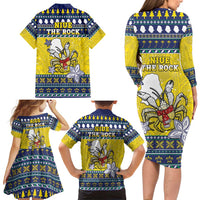 Niue The Rock Christmas Family Matching Long Sleeve Bodycon Dress and Hawaiian Shirt Niuean Crab Monuina E Kilisimasi LT05 - Polynesian Pride