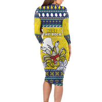 Niue The Rock Christmas Family Matching Long Sleeve Bodycon Dress and Hawaiian Shirt Niuean Crab Monuina E Kilisimasi LT05 - Polynesian Pride