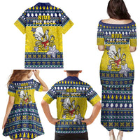 Niue The Rock Christmas Family Matching Puletasi and Hawaiian Shirt Niuean Crab Monuina E Kilisimasi LT05 - Polynesian Pride