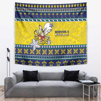 Niue The Rock Christmas Tapestry Niuean Crab Monuina E Kilisimasi LT05 Blue - Polynesian Pride