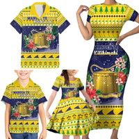 Tokelau Christmas Family Matching Short Sleeve Bodycon Dress and Hawaiian Shirt Tokelauan Badge Manuia Te Kilihimahi LT05 - Polynesian Pride