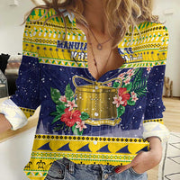 Tokelau Christmas Women Casual Shirt Tokelauan Badge Manuia Te Kilihimahi LT05 Female Yellow - Polynesian Pride
