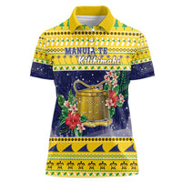 Tokelau Christmas Women Polo Shirt Tokelauan Badge Manuia Te Kilihimahi LT05 Female Yellow - Polynesian Pride