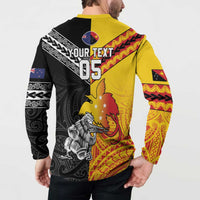 New Zealand And Papua New Guinea Rugby Custom Button Sweatshirt Maori Kiwi With Bird of Paradise LT05 - Polynesian Pride