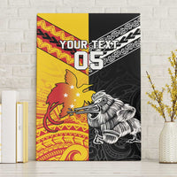 New Zealand And Papua New Guinea Rugby Custom Canvas Wall Art Maori Kiwi With Bird of Paradise LT05 Without Frame Black - Polynesian Pride