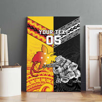 New Zealand And Papua New Guinea Rugby Custom Canvas Wall Art Maori Kiwi With Bird of Paradise LT05 - Polynesian Pride