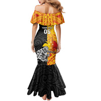 New Zealand And Papua New Guinea Rugby Custom Family Matching Mermaid Dress and Hawaiian Shirt Maori Kiwi With Bird of Paradise LT05 - Polynesian Pride