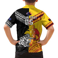 New Zealand And Papua New Guinea Rugby Custom Family Matching Off Shoulder Maxi Dress and Hawaiian Shirt Maori Kiwi With Bird of Paradise LT05 - Polynesian Pride