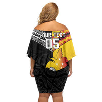 New Zealand And Papua New Guinea Rugby Custom Family Matching Off Shoulder Short Dress and Hawaiian Shirt Maori Kiwi With Bird of Paradise LT05 - Polynesian Pride