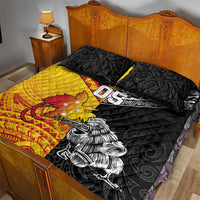 New Zealand And Papua New Guinea Rugby Custom Quilt Bed Set Maori Kiwi With Bird of Paradise LT05 - Polynesian Pride