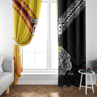 New Zealand And Papua New Guinea Rugby Custom Window Curtain Maori Kiwi With Bird of Paradise LT05 - Polynesian Pride