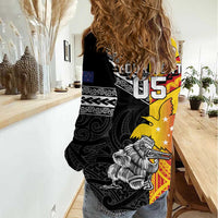 New Zealand And Papua New Guinea Rugby Custom Women Casual Shirt Maori Kiwi With Bird of Paradise LT05 - Polynesian Pride