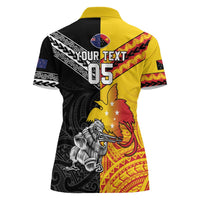 New Zealand And Papua New Guinea Rugby Custom Women Polo Shirt Maori Kiwi With Bird of Paradise LT05 - Polynesian Pride