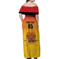 Papua New Guinea Rugby Custom Family Matching Off Shoulder Maxi Dress and Hawaiian Shirt Go Orchids Pacific Champions LT05 - Polynesian Pride