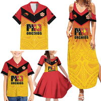 Papua New Guinea Rugby Custom Family Matching Summer Maxi Dress and Hawaiian Shirt Go Orchids Pacific Champions LT05 - Polynesian Pride