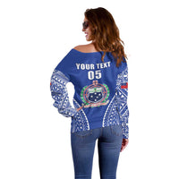 Fetu Samoa Rugby Custom Off Shoulder Sweater Go Champions