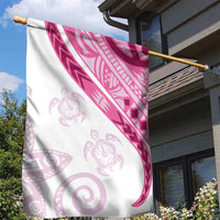 Rose Pink Polynesian Tribal Turtle Floral Pattern Garden Flag