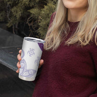 Purple Polynesian Tribal Turtle Floral Pattern Tumbler Cup