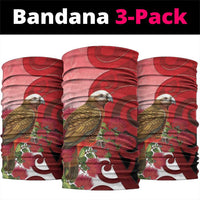 New Zealand Parrot Kaka Neck Gaiter Maori Koru With Pohutukawa Flowers - Polynesian Pride