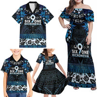 Micronesia FSM 691 Family Matching Off Shoulder Maxi Dress and Hawaiian Shirt Respect Culture LT05 - Polynesian Pride