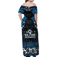 Micronesia FSM 691 Family Matching Off Shoulder Maxi Dress and Hawaiian Shirt Respect Culture LT05 - Polynesian Pride